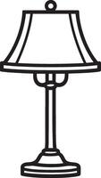 lamp clean simple linear outline black illustration vector