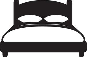 Clean and simple black silhouette of a bed icon. vector