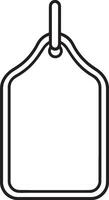 Clean and simple black linear outline of a price tag. vector