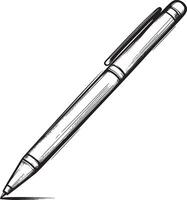 Clean and simple black linear outline of a pen. vector