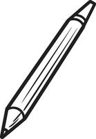 Clean and simple black linear outline of a pencil. vector