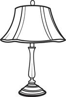 Clean and simple black linear outline of a lamp. vector