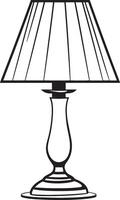 Minimalistic black illustration of a lamp with a linear outline. vector