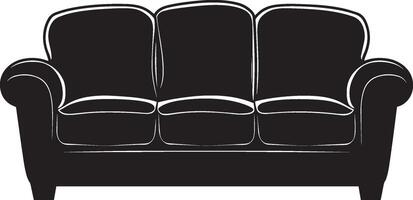 sofa icon clean simple silhouette black illustration vector