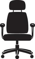 Office chair clean simple icon silhouette black illustration vector