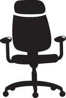 Office chair simple, clean silhouette icon in black illustration. vector