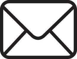 Simple and clean email icon black outline illustration. vector