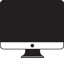 Clean and simple black silhouette of a computer icon. vector