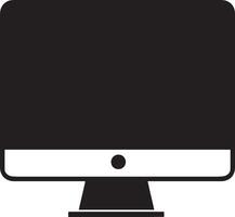Computer icon clean simple silhouette black illustration vector