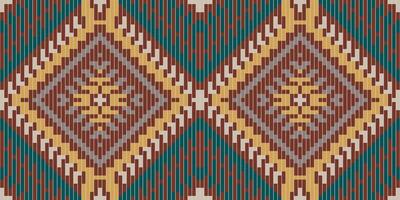 Sari Pattern Ikat Pattern Curtainsfolk Embroidery, Aztec Geometric Ornament Print. Design for Carpet, Wallpaper, Clothing, Wrapping, Fabric vector