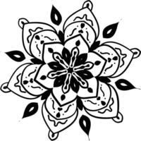 Doodles Easy Mandala Art Circular Pattern in the Form of a Mandala Decorative Ornament in Ethnic Oriental Style. vector