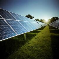 solar paneles en un campo foto