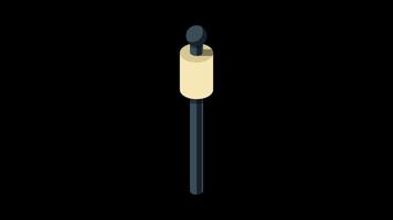 Isometric of light lamp pillar animation. Isometric street light. Isometric of a park light. Isometric outdoor lighting. Transparent background with alpha channel video