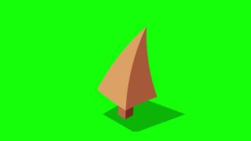 Isometric autumn tree animation. Tree isometric elements. Isometric tree element for landscape design. Park element. Motion graphic. video