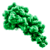 Vibrant Green Smoke Cloud Isolated on Transparent Background png