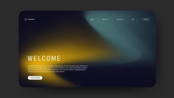landing page template with retro fluid gradient vector