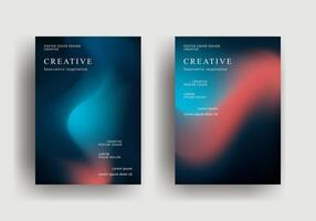 blue and pink fluid gradient poster template vector