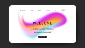 landing page with colorful gradient for web design vector