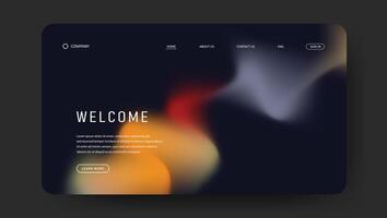 landing page template with trendy gradient vector