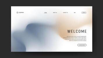 Abstract wave futuristic design of landing page. gradient website design vector