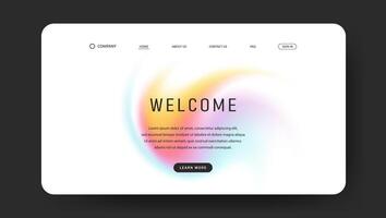 trendy landing page with fluid gradient vector