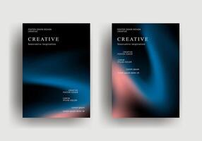 trendy fluid gradient poster template blue and pink color design vector