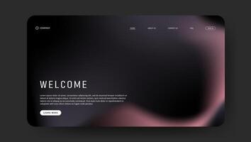 landing page with fluid gradient design vector