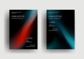 blue and red fluid gradient poster template vector