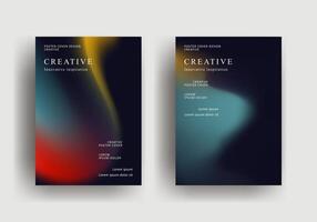 retro fluid gradient brochure design and trendy report business flyers poster template. vector