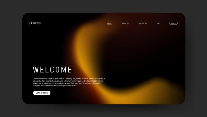landing page with abstract gradient design