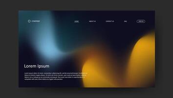 Abstract wave futuristic design of landing page. retro gradient website design vector