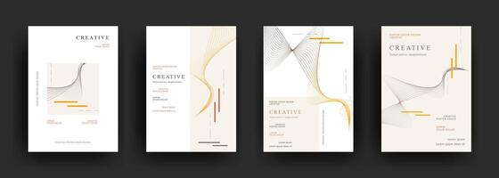 modern line art design for brochure poster templae vector