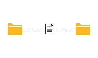 transfering file data icon illustration. retro classic style vector