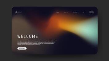 landing page with retro gradient design vector