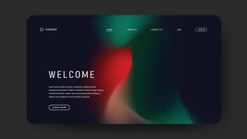 landing page template with modern fluid gradient vector