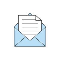 open letter envelope icon isolated. mail open envelope vector