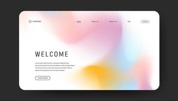 landing page template with colorful gradient abstract design vector