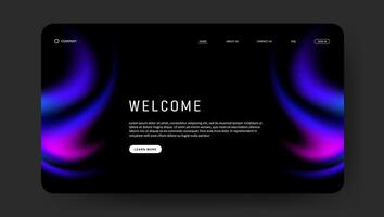 landing page with futuristic fluid gradient vector