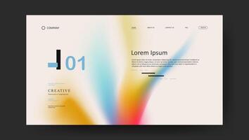 landing page colorful gradient design vector