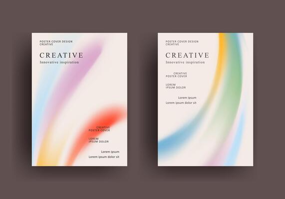 creative brochure cover poster design template with colorful fluid gradient