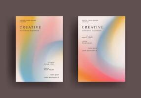 brochure cover design template with colorful fluid gradient vector