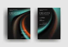 Fluid gradient background poster with trendy retro style vector