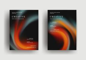 Fluid gradient background poster with retro style vector