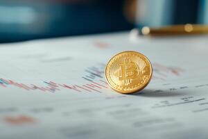 Bitcoin on a financial chart photo