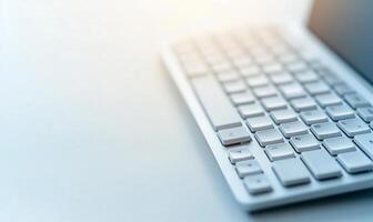 White keyboard on a white surface photo