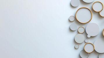 Abstract circles background, minimalist design, geometric shapes, modern, use for website or app background, trendy photo