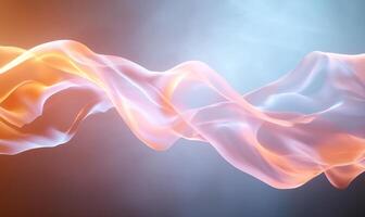 Abstract flowing fabric, warm colors, soft light photo