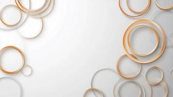 Abstract background with overlapping gold and white circles. photo
