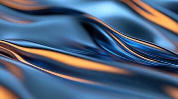Abstract blue and orange waves background photo