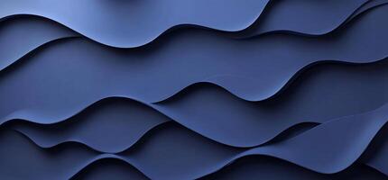 Abstract navy blue wavy layered pattern background. photo